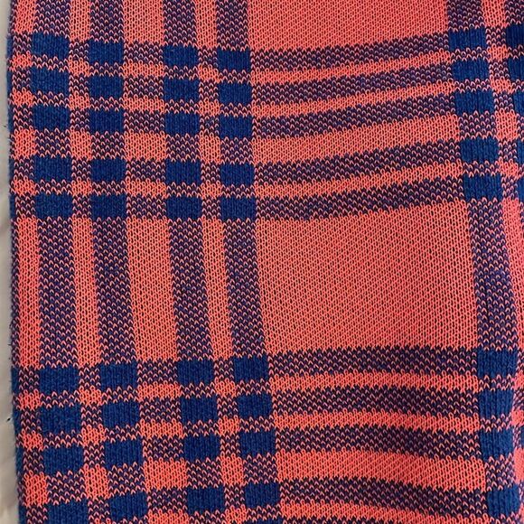 Cynthia Rowley Lincoln Orange Blue Knit Plaid Pants Womens Size 6 - Picture 12 of 14